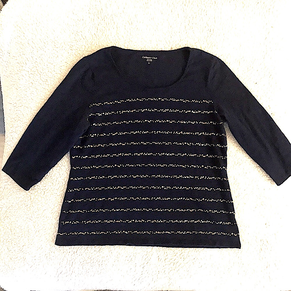Coldwater Creek navy sequin tee